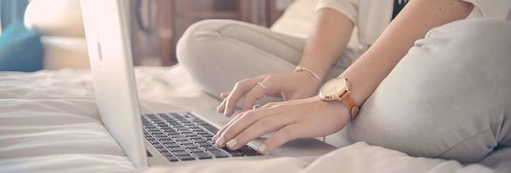 student typing